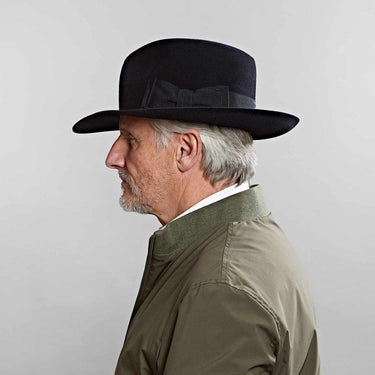 Navy Blue Poet Fedora