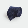 Navy & Blue Repeated Floral Woven Silk Tie
