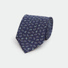 Navy & Blue Small Bean Printed Silk Tie