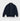 Navy Cashmere Baseball Cardigan with Brown Trim