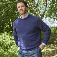 Navy Crew Neck Cashmere Sweater