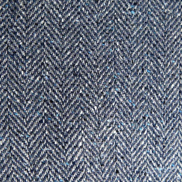Navy Herringbone 100% Silk Flat Cap
