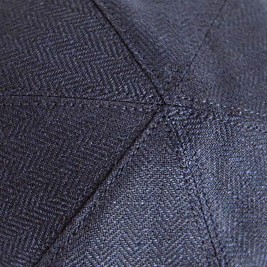 Navy Herringbone Linen Baseball Cap