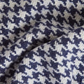 Navy Houndstooth Deluxe 4 - Ply Cashmere Scarf