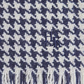 Navy Houndstooth Deluxe 4 - Ply Cashmere Scarf