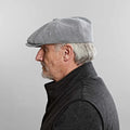 Navy Micro Herringbone Cotton & Linen Gatsby Cap