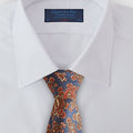 Navy Paisley Motif Printed Silk Tie