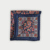 Navy Paisley Motif Silk Pocket Square