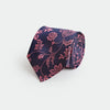 Navy & Pink Elaborate Floral Woven Silk Tie