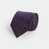 Navy & Pink Repeated Floral Woven Silk Tie
