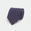 Navy & Pink Small Bean Printed Silk Tie