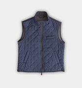Navy Quilted Gilet With Navy Knitted Back