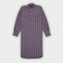 Navy & Red Check Cotton Nightshirt with Red Piping