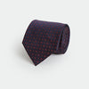 Navy & Red Repeated Floral Woven Silk Tie