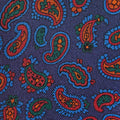 Navy & Red Small Paisley Motif Printed Silk Tie