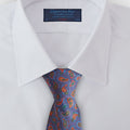 Navy & Red Small Paisley Motif Printed Silk Tie