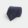Navy Repeated Floral Woven Silk Tie