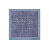 Navy Spot Silk & Wool Handkerchief