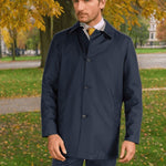 Navy & Tan Ledro Silk & Cashmere Reversible Coat