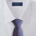 Navy & White Daisy Motif Printed Silk Tie