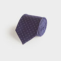 Navy & White Daisy Motif Printed Silk Tie