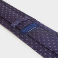 Navy & White Daisy Motif Printed Silk Tie