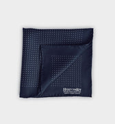 Navy & White Small Spot Silk Pocket Square