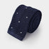 Navy & White Spot Knitted Silk Tie