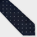 Navy & White Spot Silk Tie