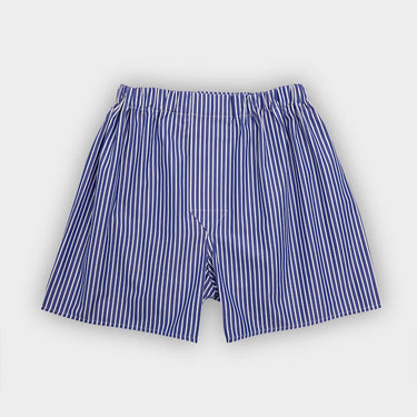 Navy & White Stripe Cotton Boxer Shorts