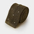 Olive Green & White Spot Knitted Silk Tie