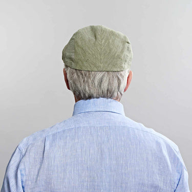 Olive Linen Flat Cap