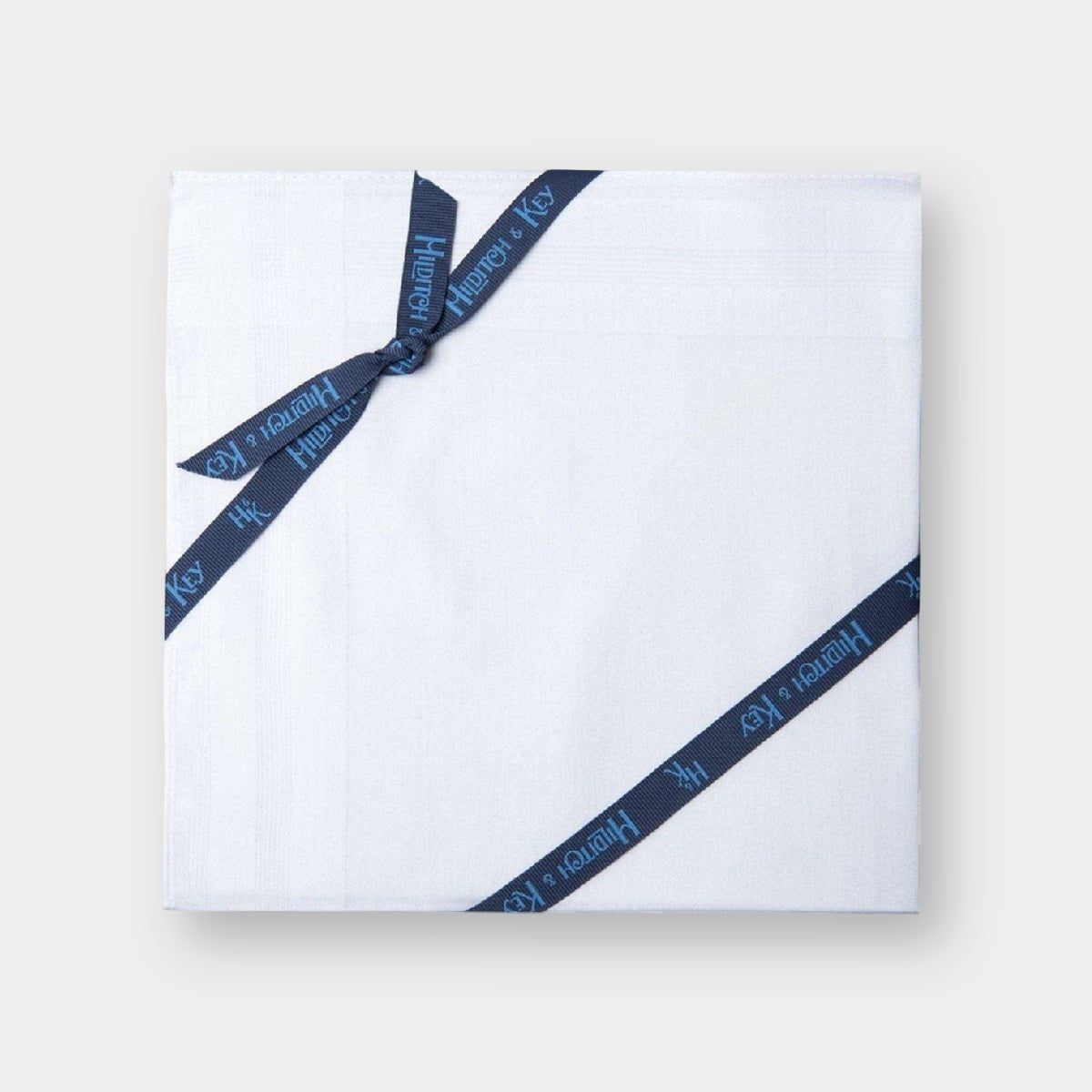 One Dozen White Satin Cotton Handkerchiefs