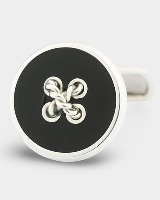 Onyx Sterling Silver Button Cufflinks