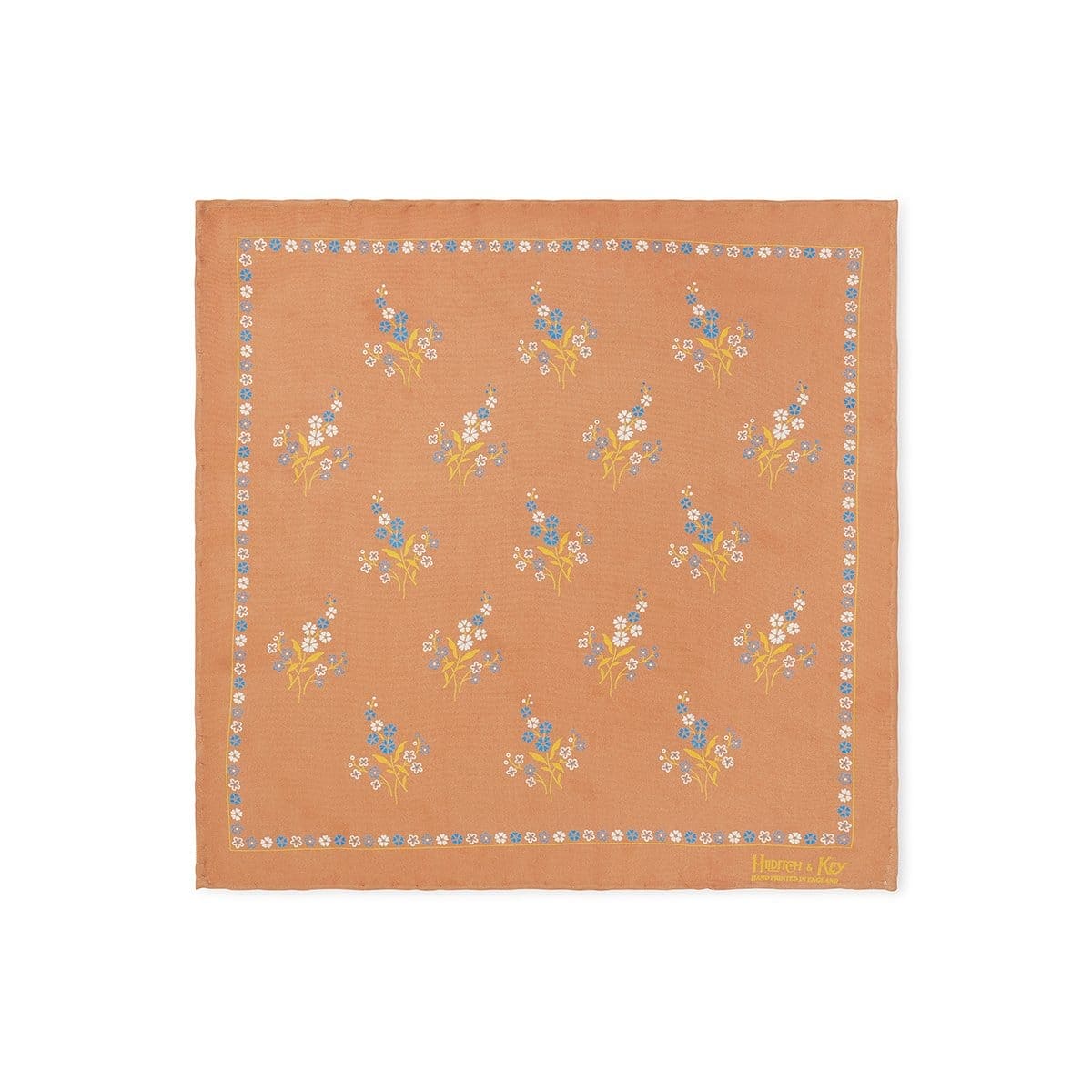Orange Floral Silk Handkerchief
