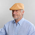 Orange Linen Flat Cap