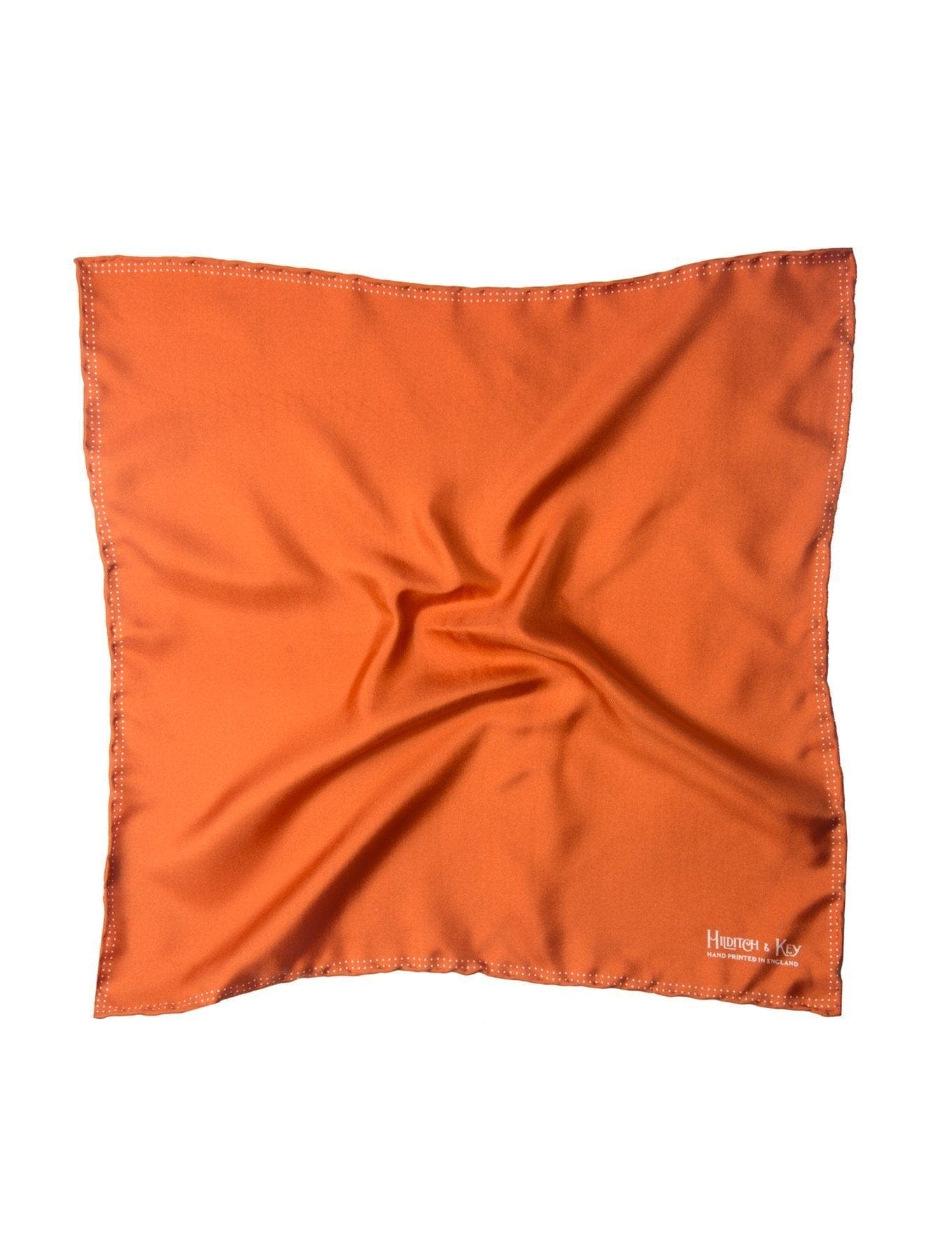 Orange Silk Handkerchief with White Spots