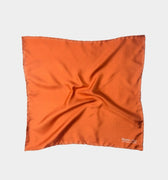 Orange with White Pin Dot Boarder Silk Pocket Square