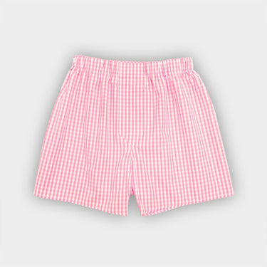 Pink Gingham Check Cotton Boxer Shorts