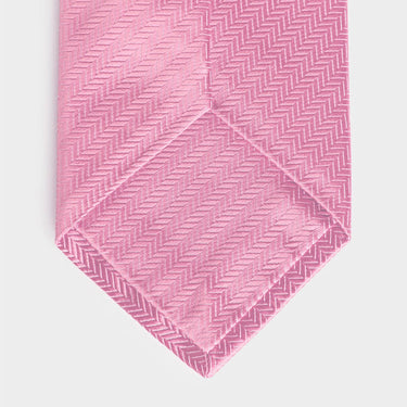 Pink Herringbone Silk Tie