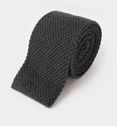 Plain Antracite Knitted Cashmere Tie