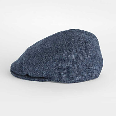 Plain Blue Denim Weave Wool Made In England Flat Cap
