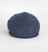 Plain Blue Denim Weave Wool Made In England Flat Cap
