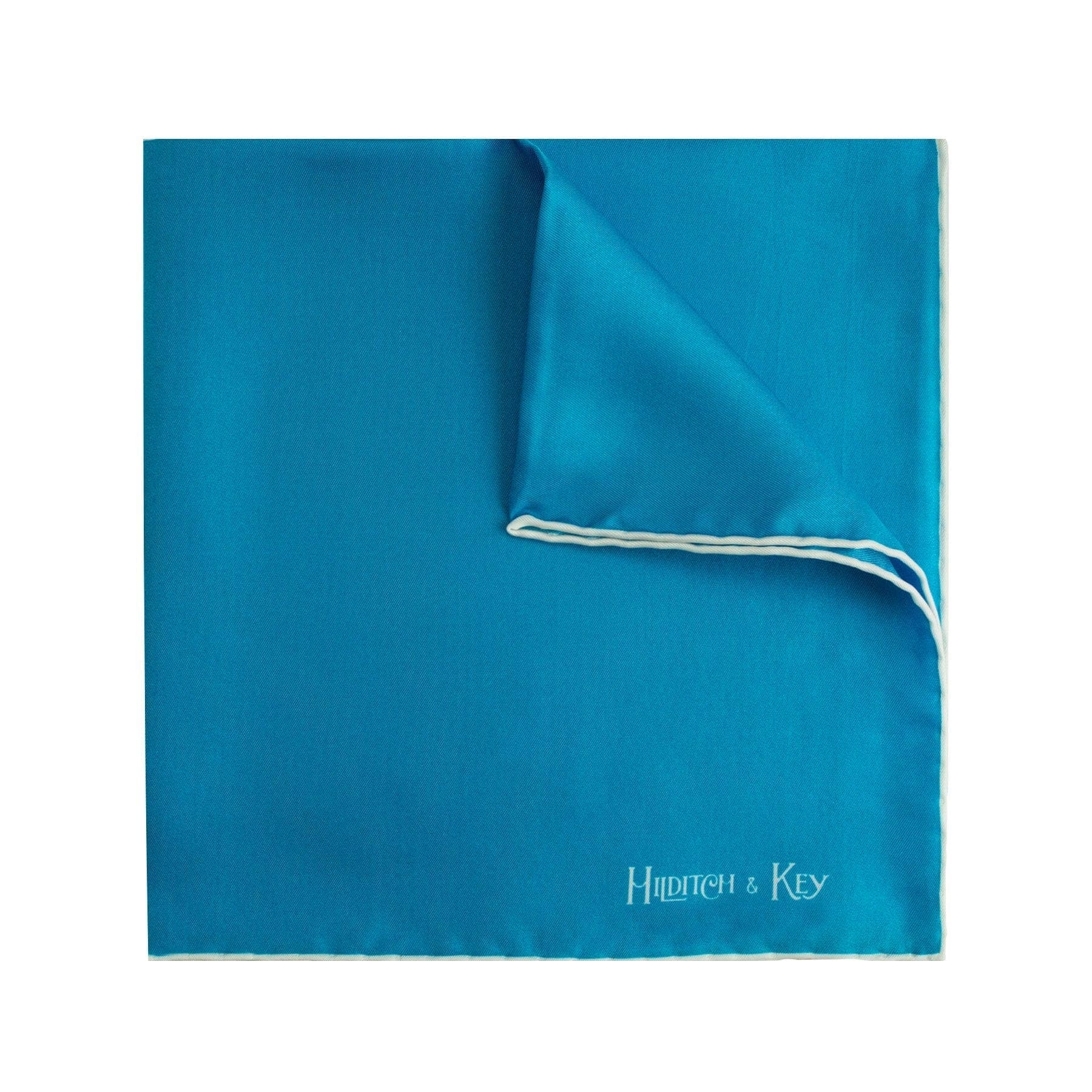 Plain Blue Silk Handkerchief
