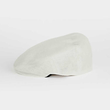 Plain Cream 100% Linen Flat Cap