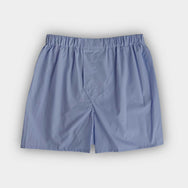 Plain Dark Blue Cotton Poplin Boxer Shorts