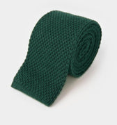 Plain Dark Green Knitted Cashmere Tie