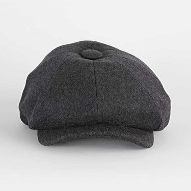 Plain Dark Grey Loden Wool Made In England Gatsby Cap