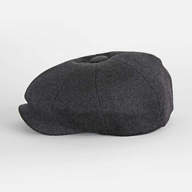 Plain Dark Grey Loden Wool Made In England Gatsby Cap