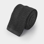 Plain Dark Navy Knitted Silk Tie